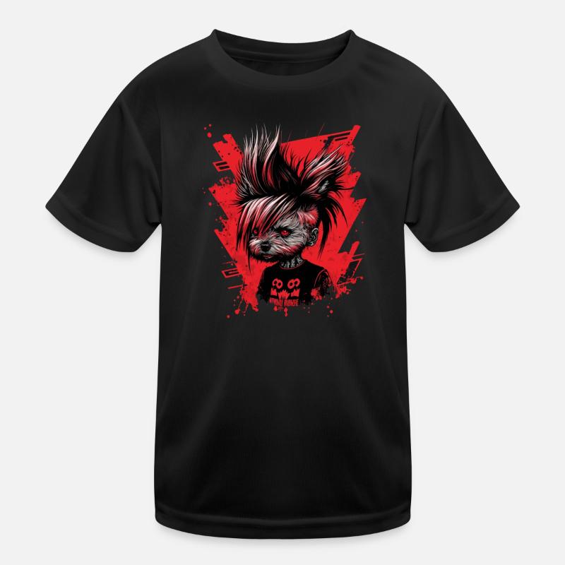 Punky Yorkshire Terrier Kinder Funktions-T-Shirt