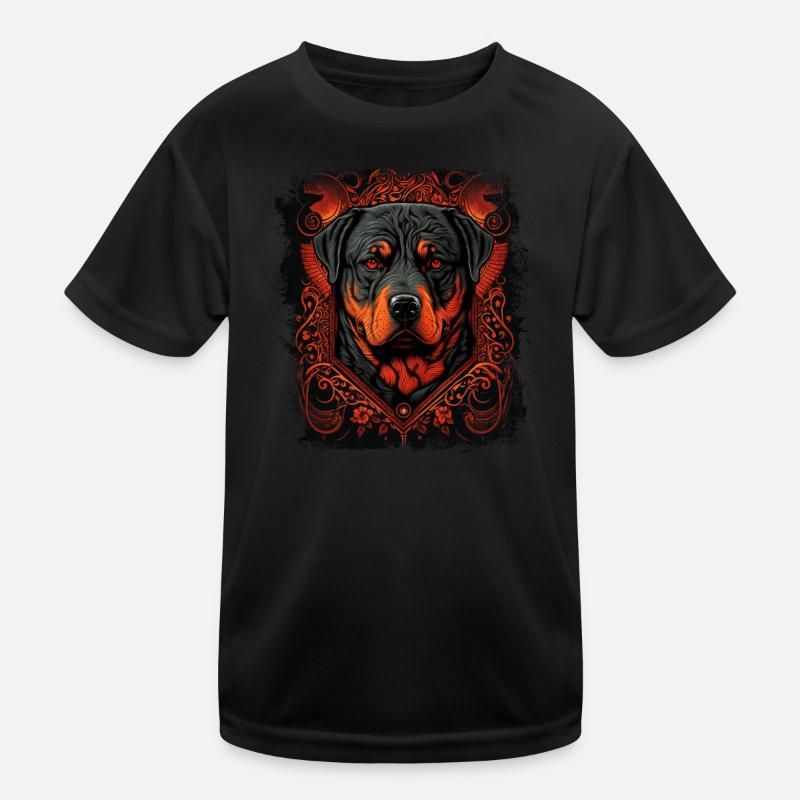 Rottweiler Dog Kids Functional T-Shirt