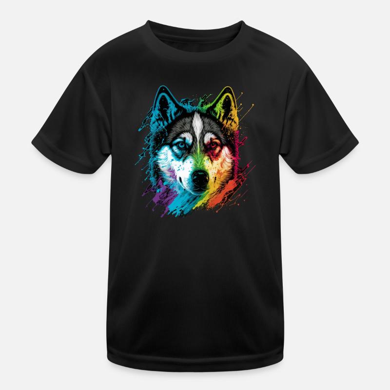 Rainbow Husky Kids Functional T-Shirt