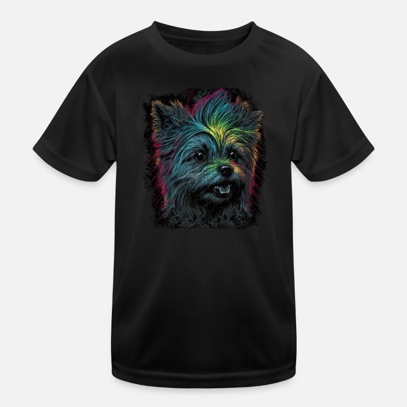 Punky Yorkshire Terrier Kinder Funktions-T-Shirt