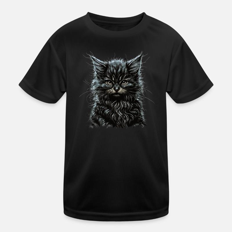 Maine-Coon-Katze Kinder Funktions-T-Shirt