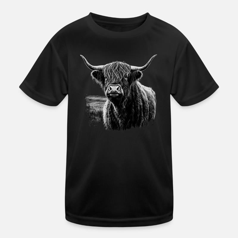 Scottish Highland cattle Kids Functional T-Shirt