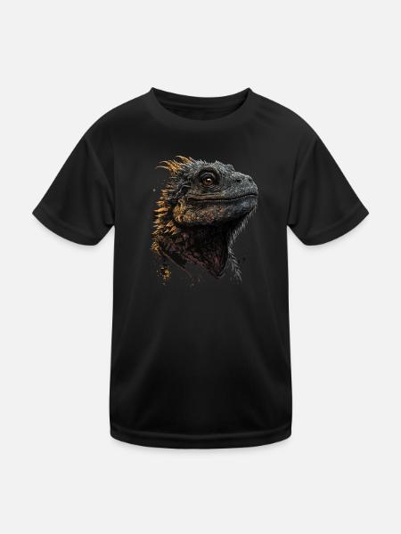 Bearded dragon - Kids Functional T-Shirt - black - Front