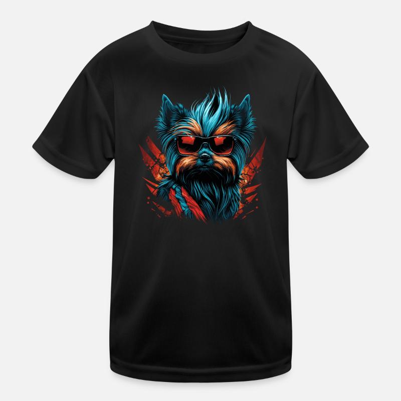 Punky cool Yorkshire Terrier Kinder Funktions-T-Shirt