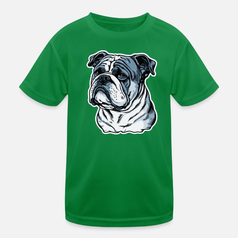 Grumpy English Bulldog Kids Functional T-Shirt