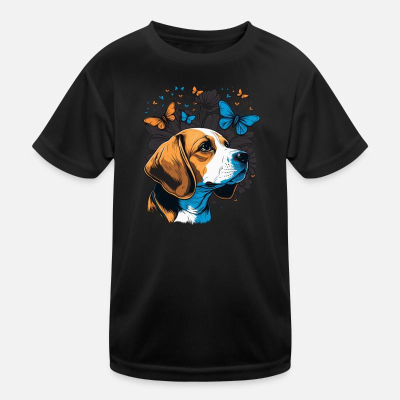 Beagle Hund Schmetterling Kinder Funktions-T-Shirt
