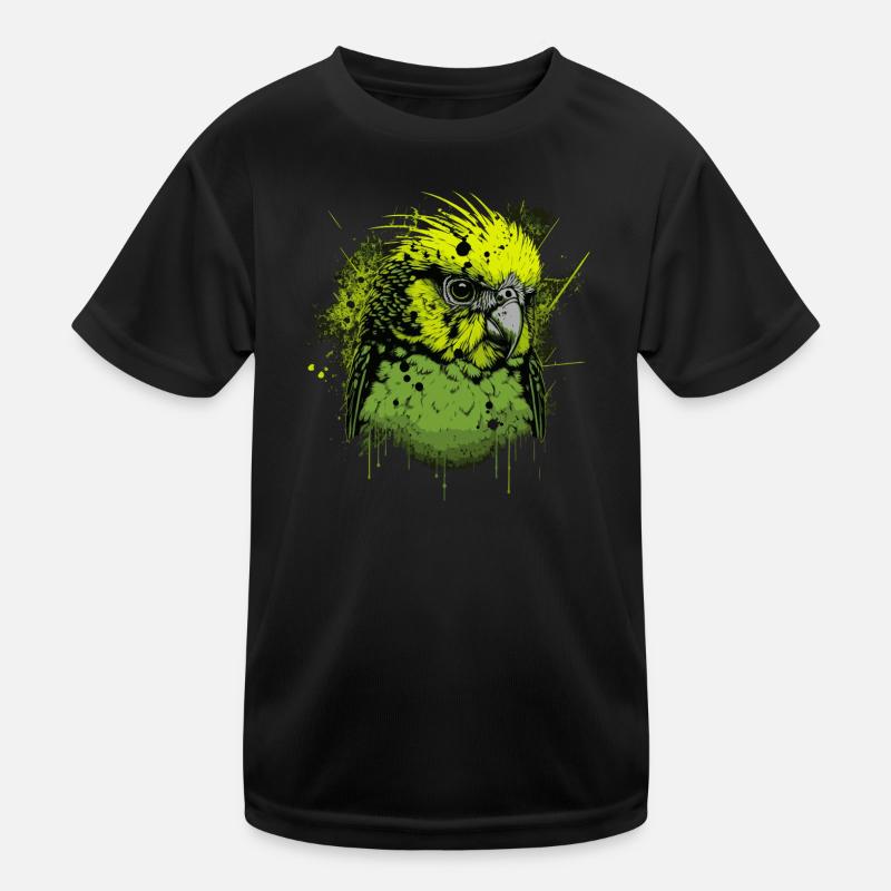 Perruche verte T-shirt sport Enfant
