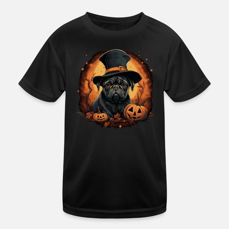 Niedlicher Halloween Mops Kinder Funktions-T-Shirt