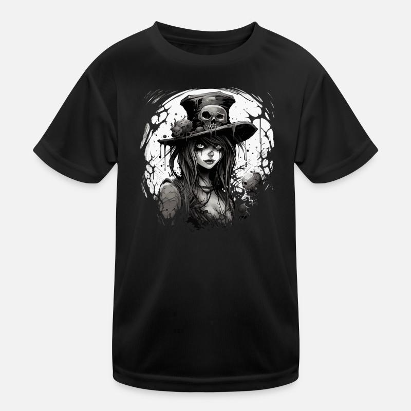 Emo Horrorpunk Mädchen Kinder Funktions-T-Shirt