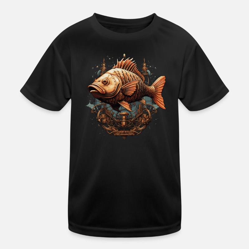 Karpfen Steampunk Kinder Funktions-T-Shirt