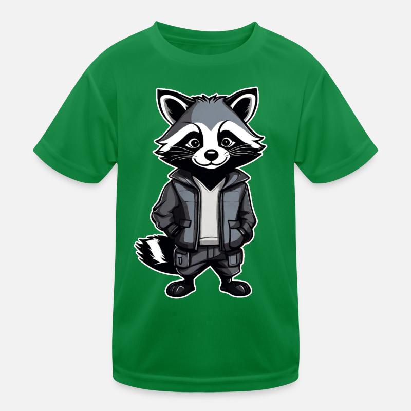 Cooler Waschbär Kinder Funktions-T-Shirt