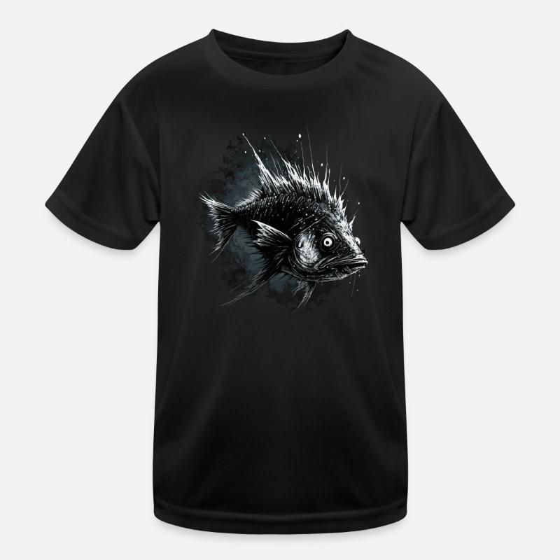 Funny Scary Fish Kids Functional T-Shirt