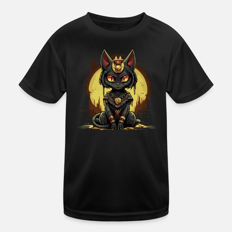 Pharao Tempel Katze Kinder Funktions-T-Shirt