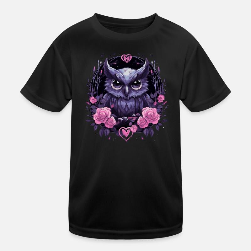 Hibou et roses T-shirt sport Enfant