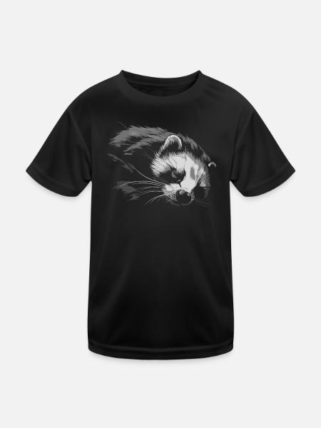 Frettchen ist müde - Kinder Funktions-T-Shirt - Schwarz - Vorne