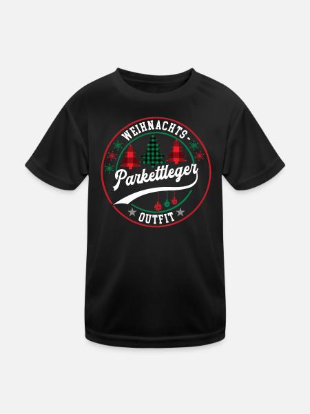 Weihnachten Parkettleger Parkettlegerei XMAS - Kinder Funktions-T-Shirt - Schwarz - Vorne