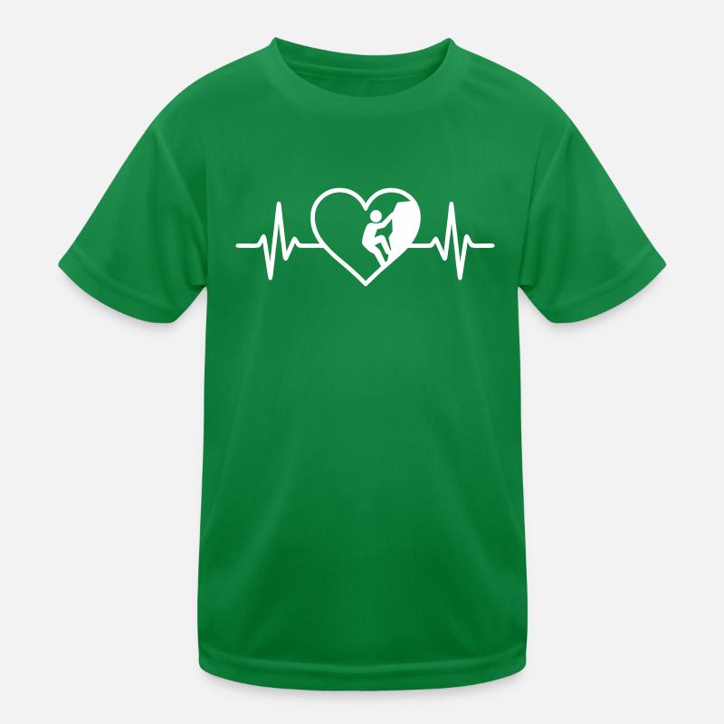 Climbing Sport Climber Heart Kids Functional T-Shirt