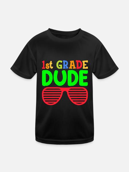 1. Klasse Dude Rainbow Girls Boys Teacher Team - Kinder Funktions-T-Shirt - Schwarz - Vorne