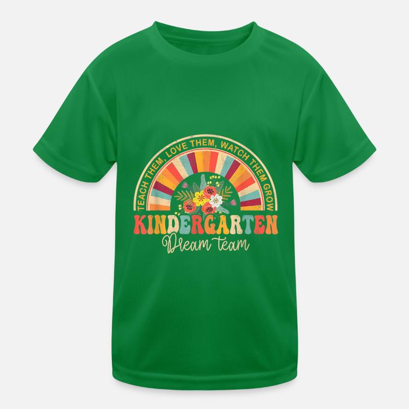 Groovy Hello Kindergarten Vibes Retro Teacher Kids Functional T-Shirt