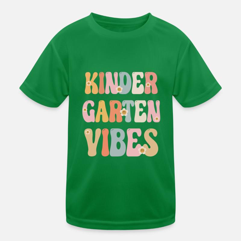 Groovy Hello Kindergarten Vibes Retro Lehrer Kinder Funktions-T-Shirt