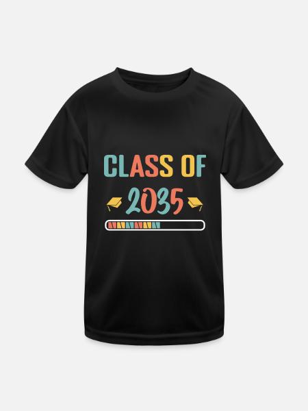 Class Of 2035 First Day Of School Grow With Me - Kids Functional T-Shirt - black - Front