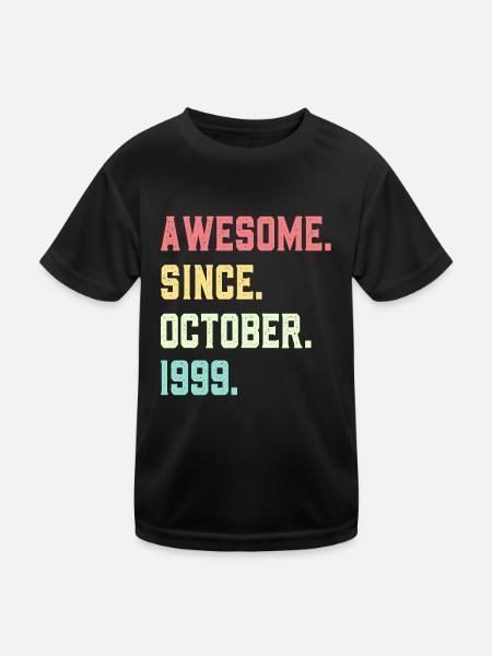Awesome Since October 1999 - Kids Functional T-Shirt - black - Front