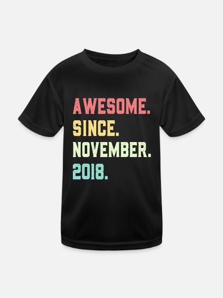 Awesome Since November 2018 - Kids Functional T-Shirt - black - Front