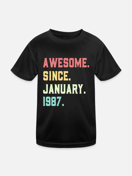 Awesome since January 1987 - Kids Functional T-Shirt - black - Front