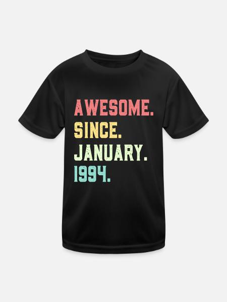 Awesome since January 1994 - Kids Functional T-Shirt - black - Front