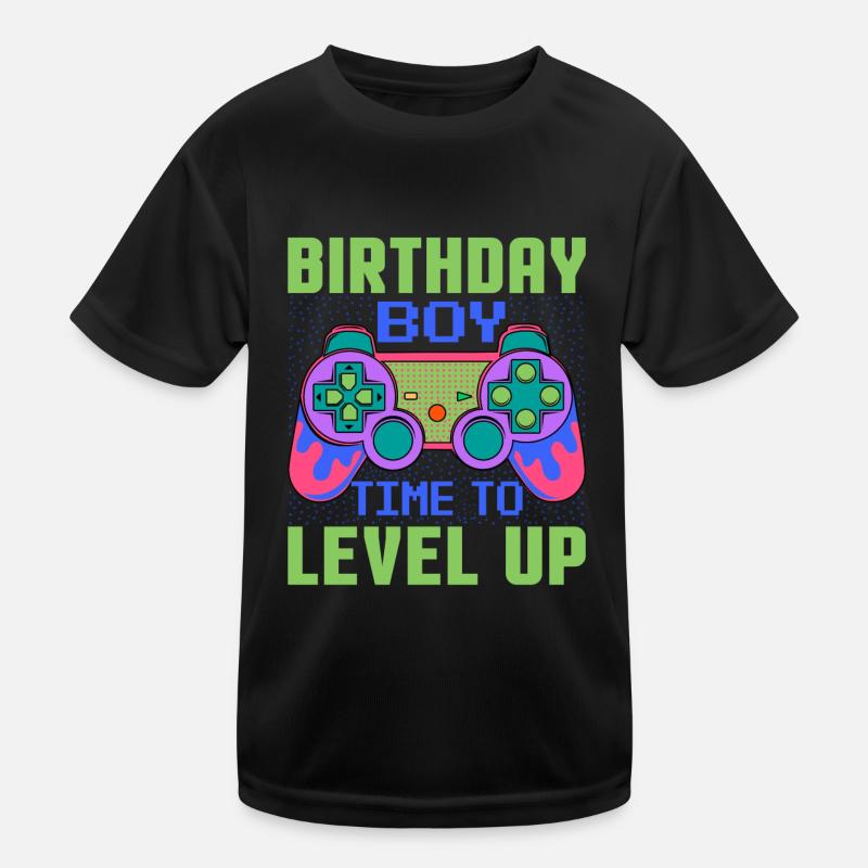 Birthday Boy Time to Level Up Video Game Birthday Kids Functional T-Shirt