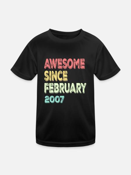 Génial depuis février 2007 - T-shirt sport Enfant - noir - Devant
