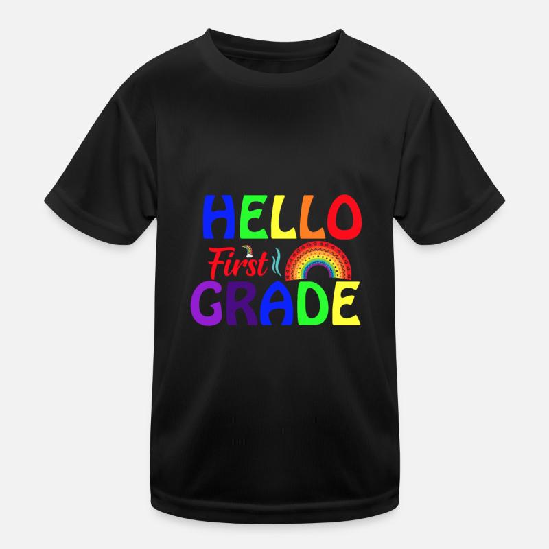 Hello 1st Grade Back To School First Day Kids Functional T-Shirt