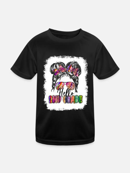 Zweite Klasse Rainbow Girls Jungen Lehrerteam 2. - Kinder Funktions-T-Shirt - Schwarz - Vorne