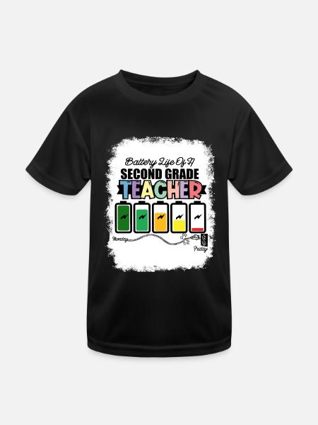 Second Grade Rainbow Girls Boys Teacher Team 2nd - Kids Functional T-Shirt - black - Front