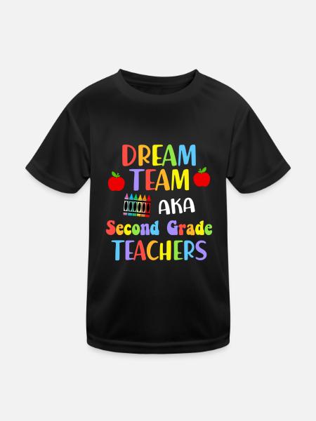 Zweite Klasse Rainbow Girls Jungen Lehrerteam 2. - Kinder Funktions-T-Shirt - Schwarz - Vorne