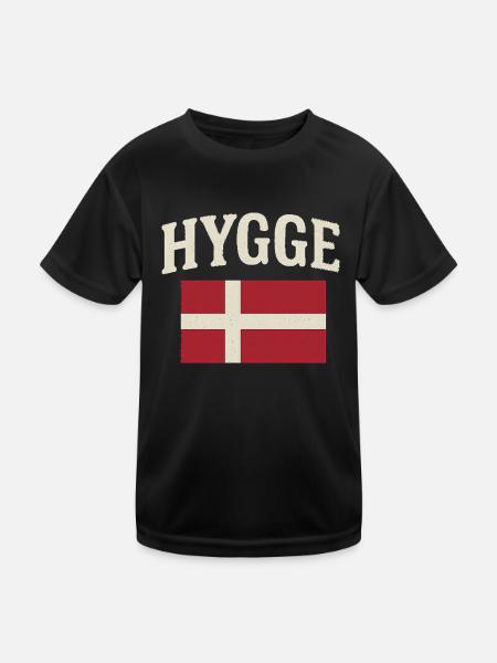 Hygge - Kinder Funktions-T-Shirt - Schwarz