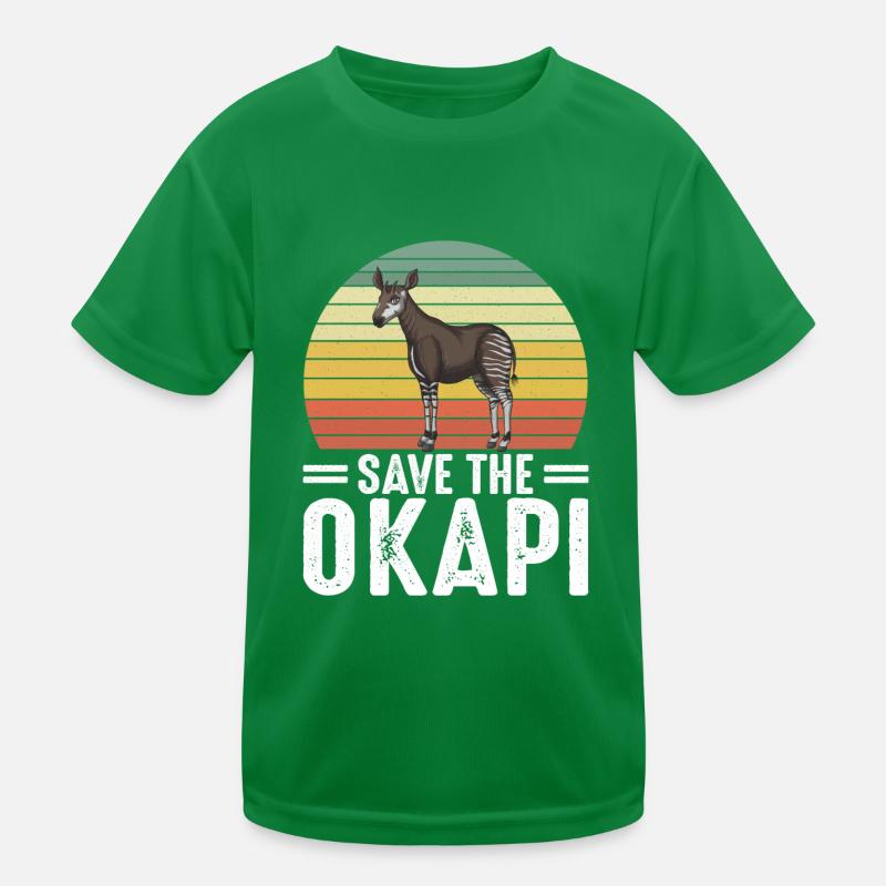 Okapi Giraffe Africa Safari Zebra Wild Animals Kids Functional T-Shirt