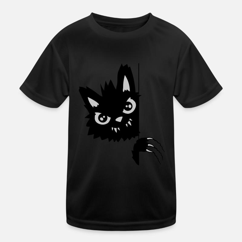 Evil Cat Scratches Kids Functional T-Shirt