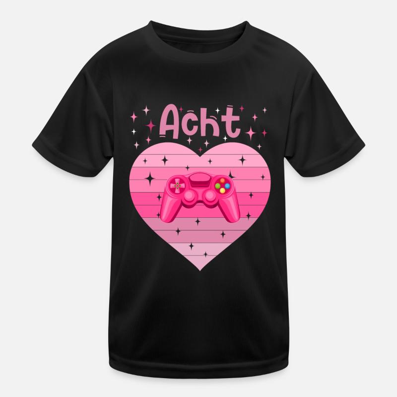 Mädchen Tochter 8. Geburstag Gaming Controller Kinder Funktions-T-Shirt