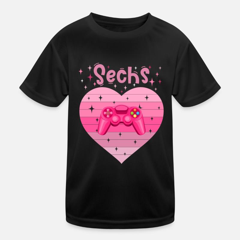 Mädchen Tochter 6. Geburstag Gaming Controller Kinder Funktions-T-Shirt