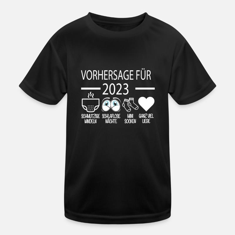 Vorhersage 2023 Werdender Papa Werdende Mama Kinder Funktions-T-Shirt