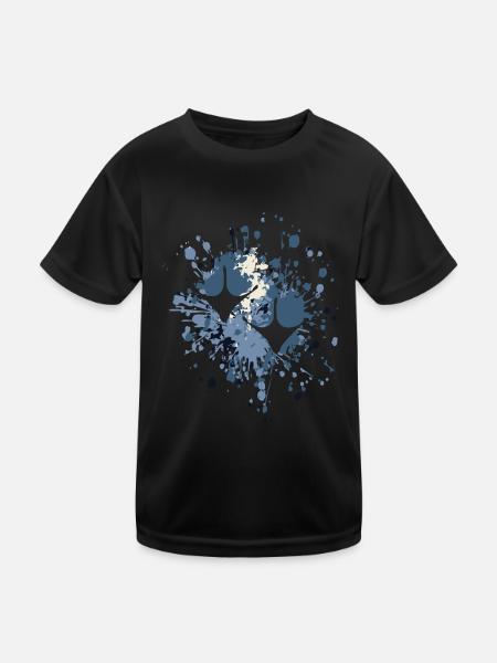 Duck Footprint Color Splash - Kids Functional T-Shirt - black - Front
