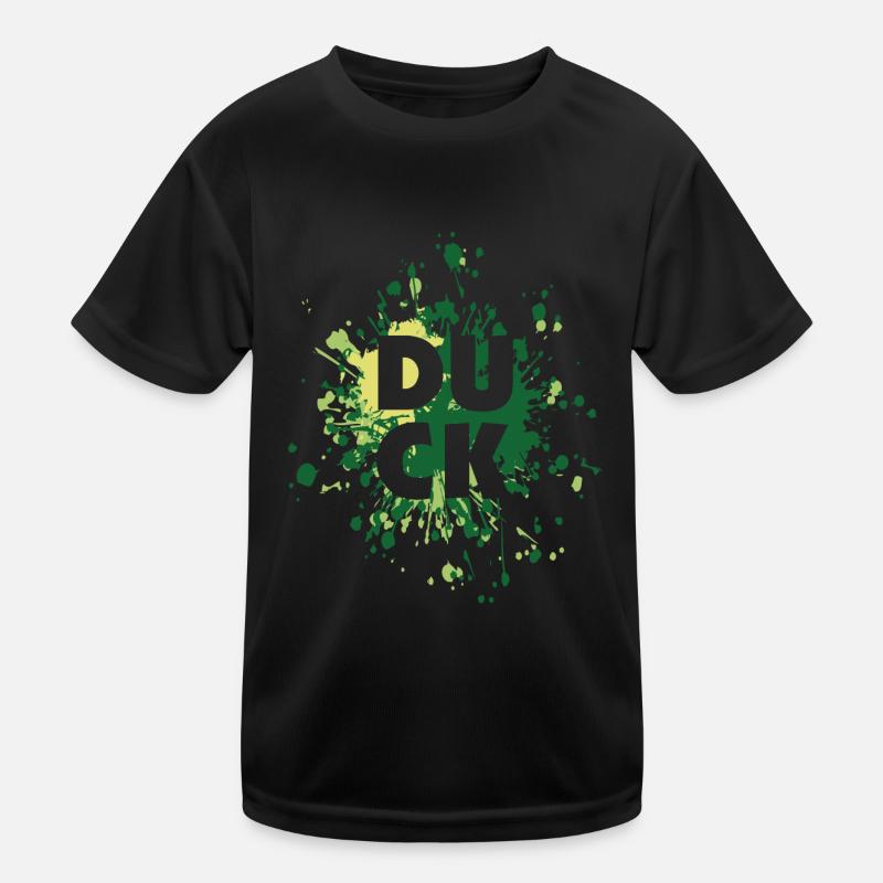 Duck Letter Color Splash - Kids Functional T-Shirt - black