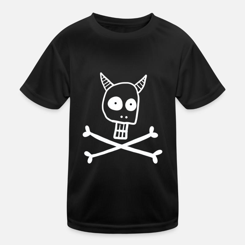 Skull with devil horns Kids Functional T-Shirt