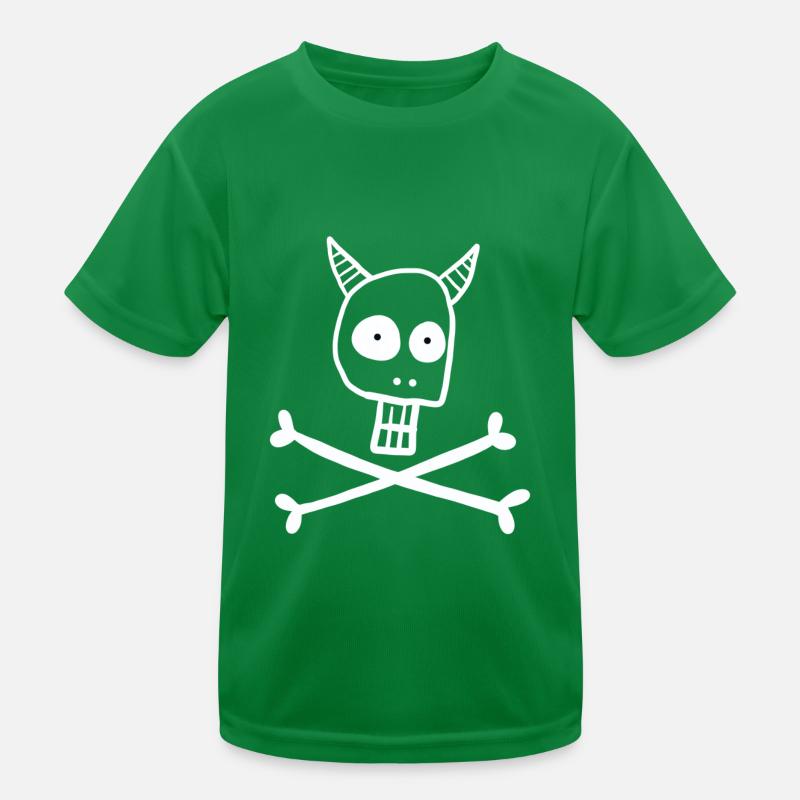 Skull with devil horns Kids Functional T-Shirt