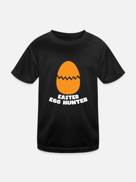 Joyeux lapin de Pâques drôle de jour de Pâques - T-shirt sport Enfant - noir - Devant