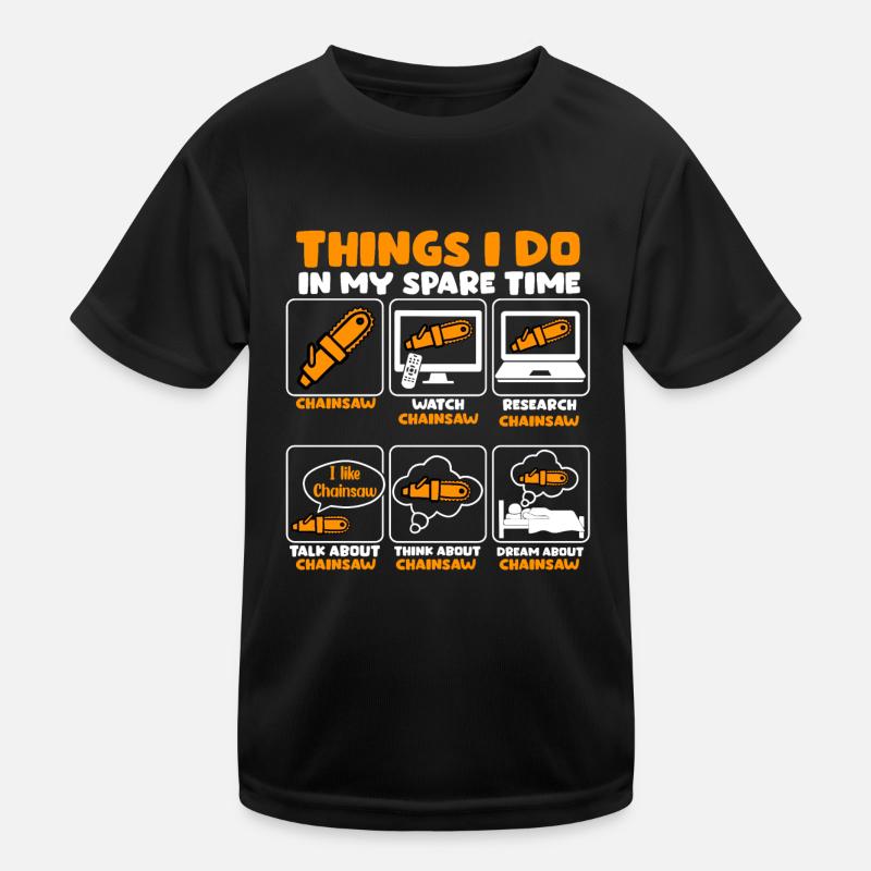 Kettensäge Kinder Funktions-T-Shirt