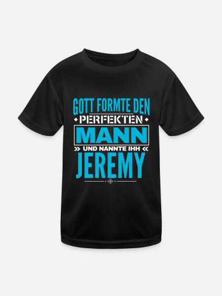 Jeremy Name Design - Kinder Funktions-T-Shirt - Schwarz - Vorne