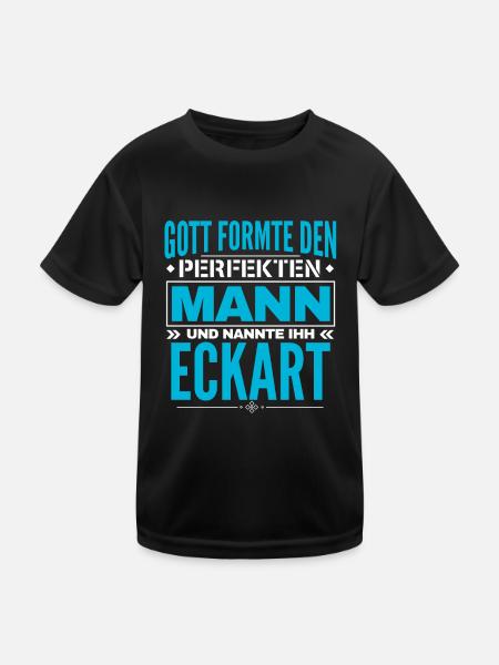 Eckart Name Design - Kinder Funktions-T-Shirt - Schwarz - Vorne