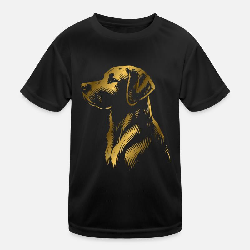 Labrador Zeichnung Kopf gold Kinder Funktions-T-Shirt